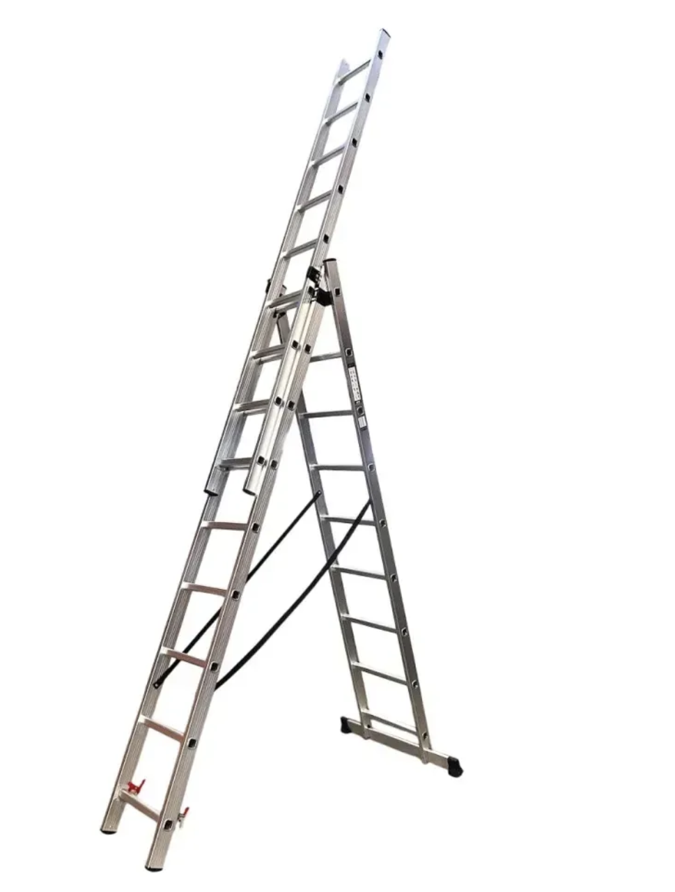Драбина алюмінієва трисекційна GTM KME309 3x9 сходинок 2.45-5.69м (KME309)