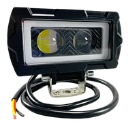 LED-фара прямокутна + DRL 2 led chip (об'ємна лінза) 10-80V жовтий і біле світло + кріплення, фото 2
