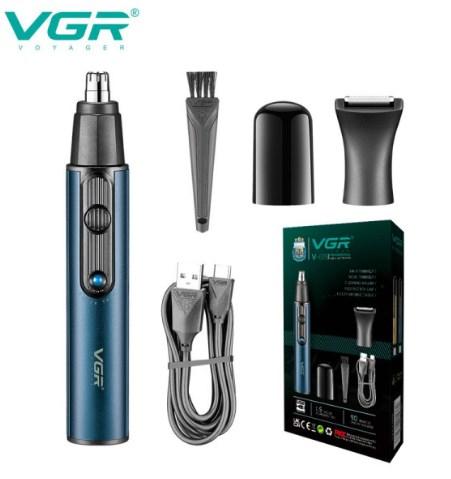 Тример 2 в 1, 2 насадки (для носа та волосся)VGR V-626 BLUE, фото 1