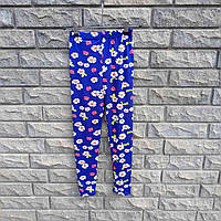Лосини дитячі сині в білих квітах