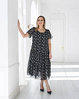 Плаття шифонове Катаіс чорне лютики
