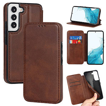 Чохол-книжка Knight Leather Wallet для Samsung Galaxy S22 Plus Brown