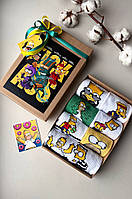 Подарочный набор носков Симпсоны 8 пар в коробке, веселые мужские носки с рисунками