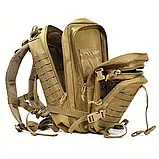 Тактичний армійський рюкзак 1000D об'єм 50.01 л, MOLLE-сітка, амортизаційні плечові ремені, фото 5