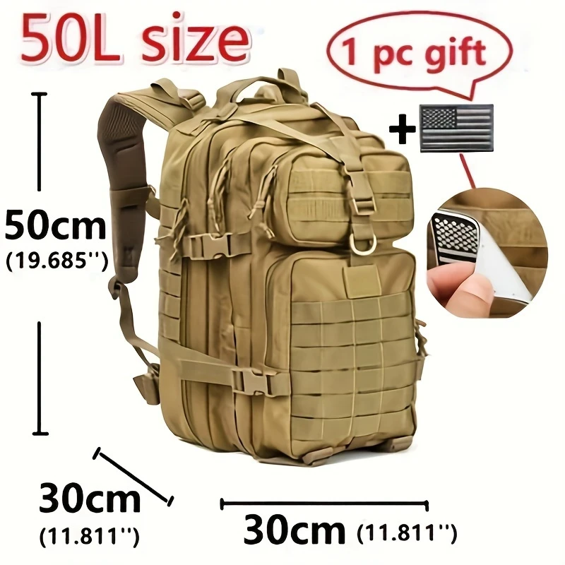 Тактичний армійський рюкзак 50 л | MOLLE | Нейлон 1000D | Для ЗСУ, мисливства, кемпінгу, риболовлі