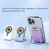 Павербанк бездротовий магнітний 10000мАг, Powerbank з кабелями Type-C/Lightning/micro USB/USB, 22.5Вт Black, фото 4