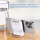 Павербанк бездротовий магнітний 10000мАг, Powerbank з кабелями Type-C/Lightning/micro USB/USB, 22.5Вт Black, фото 3