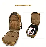 Тактичний армійський рюкзак 1000D об'єм 50.01 л, MOLLE-сітка, амортизаційні плечові ремені, фото 7