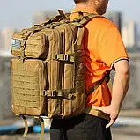 Тактичний армійський рюкзак 1000D об'єм 50.01 л, MOLLE-сітка, амортизаційні плечові ремені, фото 8