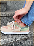 Жіночі різнокольорові  кросівки на шнурівці, екошкіра, фото 2