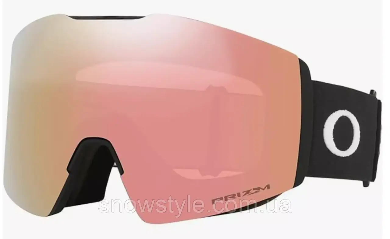Гірськолижна маска Oakley Fall Line L (XL) Matte Black лінза Prizm Rose Gold Iridium + кейс, фото 1