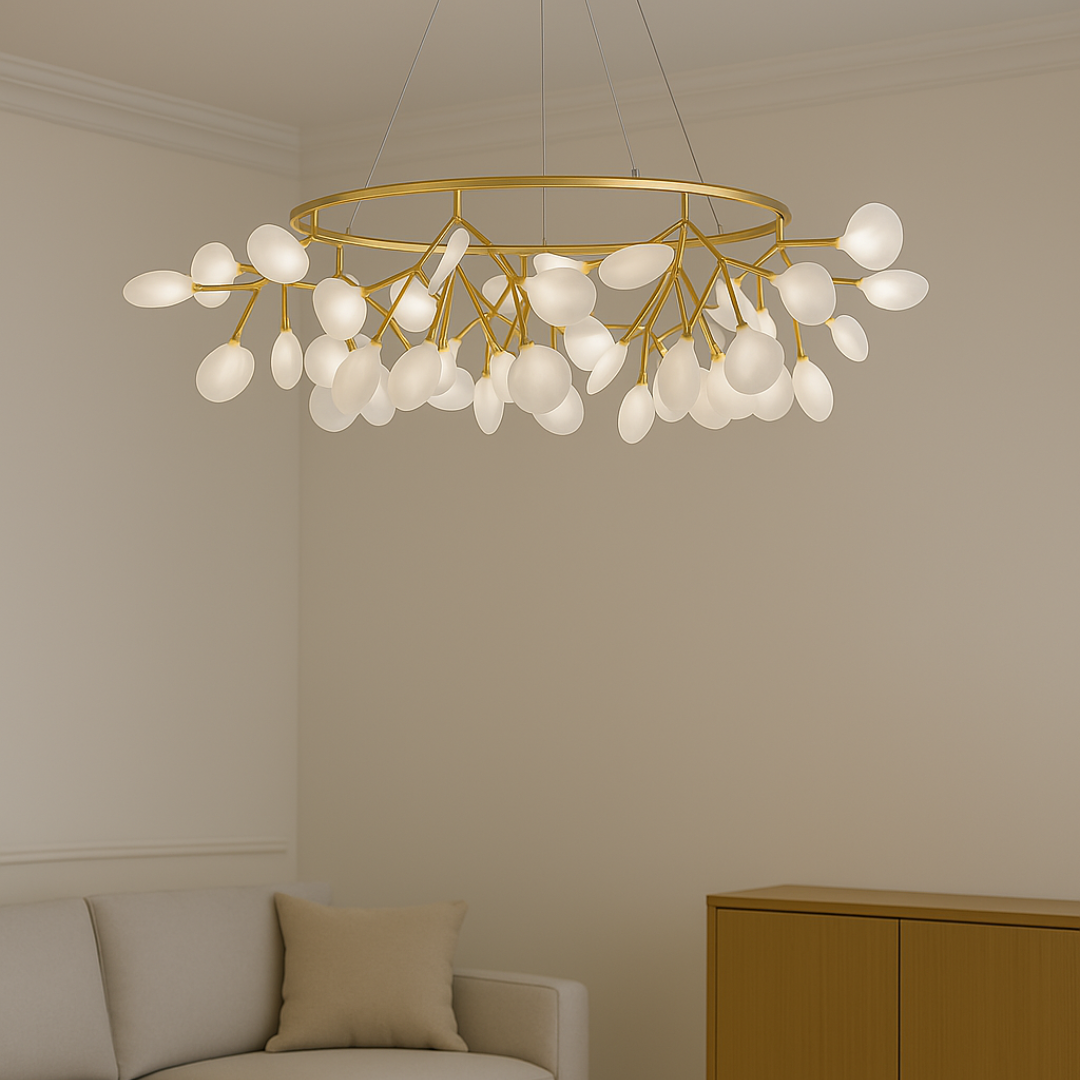 Люстра підвіс з лампочками світлячками Artlight цоколь G4 ламп 45 шт колір Золотистий 887/45GDY, фото 1