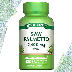 Для простати Nature's Truth Saw Palmetto 2400 мг на порцію 120 капсул
