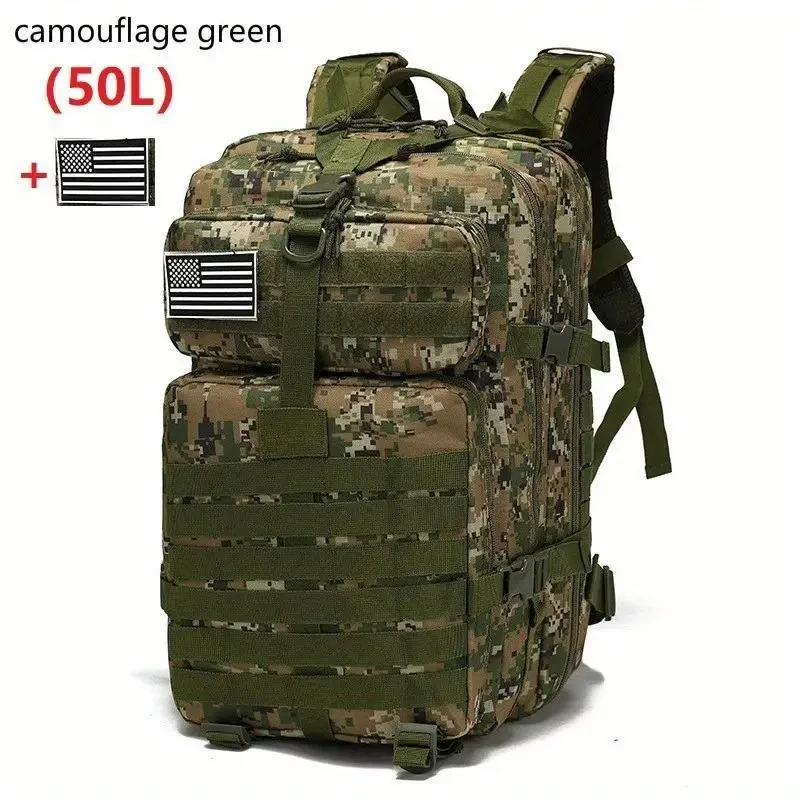 Тактичний армійський рюкзак об'ємом 50л, MOLLE, амортизаційні плечові ремені Камуфляж для військових, мисливці