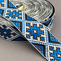 3см тасьма національна з українським орнаментом - синій ромб