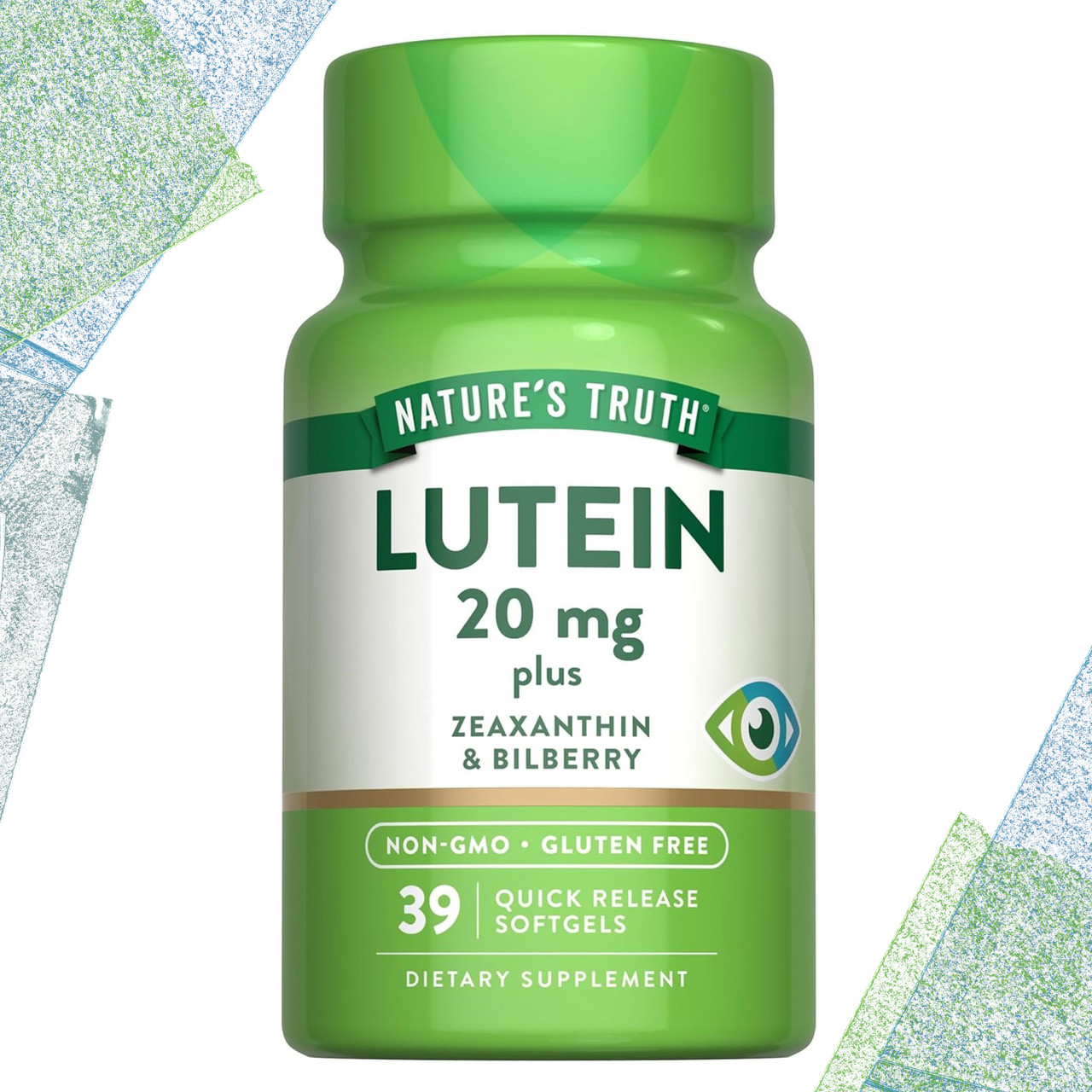 Вітаміни для очей Nature's Truth Lutein 20 мг with Zeaxanthin & Bilberry 39 гелевих капсул