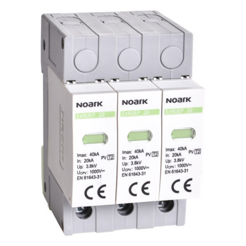 DC Обмежувач імпульсної перенапруги Ex9UEP 20 3P клас ІІ In=20kA 1000V DC для PV систем 112906 Noark