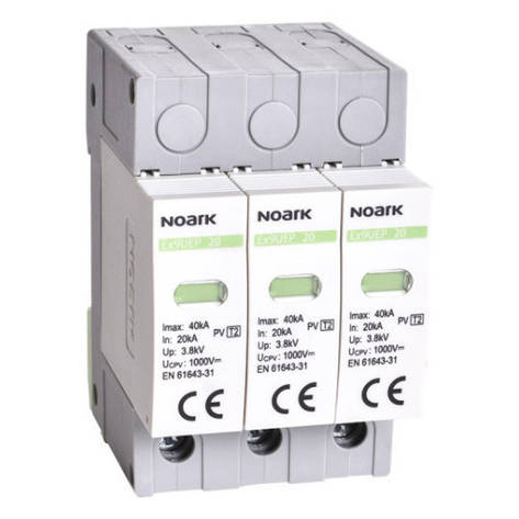DC Обмежувач імпульсної перенапруги Ex9UEP 20 3P клас ІІ In=20kA 1000V DC для PV систем 112906 Noark, фото 1