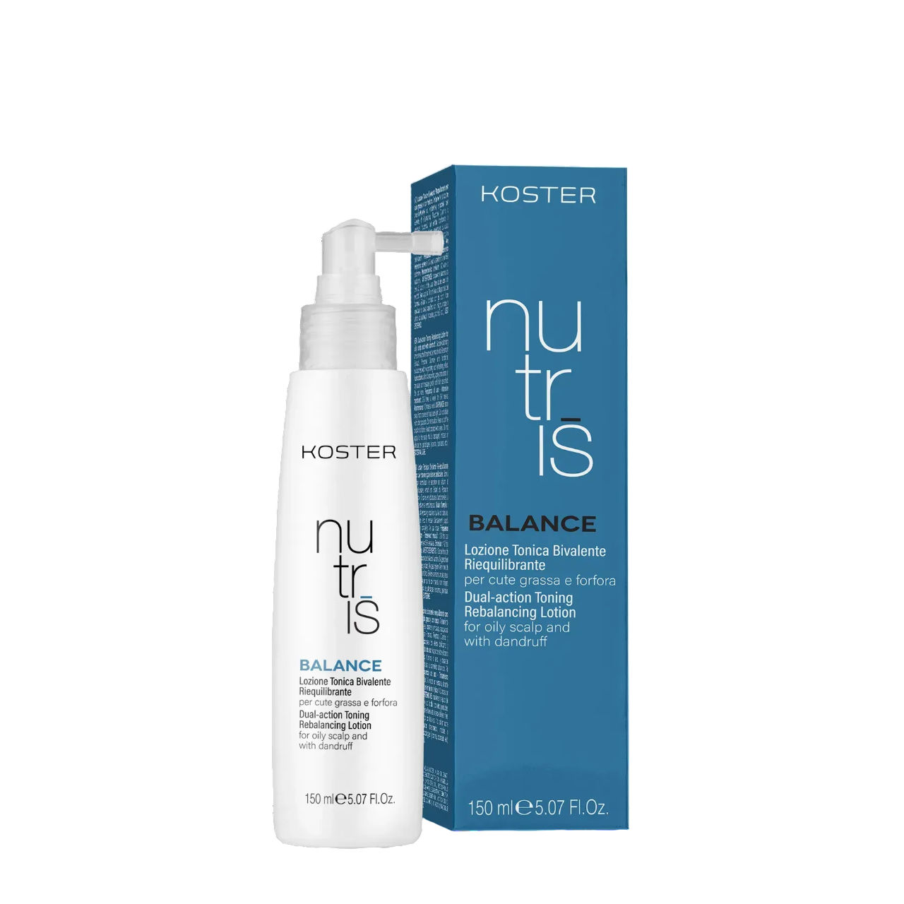 Лосьйон тонізуючий проти лупи та жирної шкіри голови Koster Nutris Balance Bivalent Toning Lotion 150 мл (KOST20491)