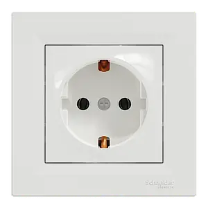 Розетка із заземленням Schneider Electric Asfora EPH2900121 біла