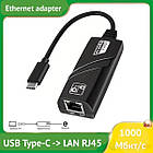 Перехідник мережевий адаптер USB Type-C to LAN RJ45