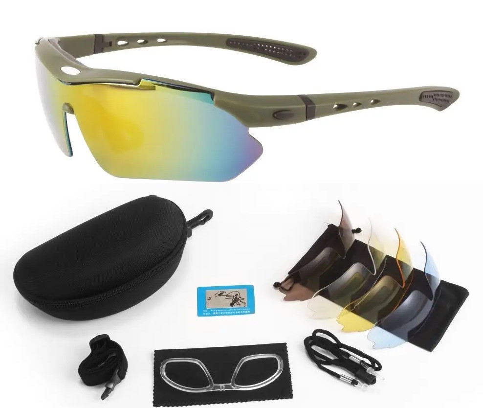 Тактичні окуляри OAKLEY 5 лінз хакі