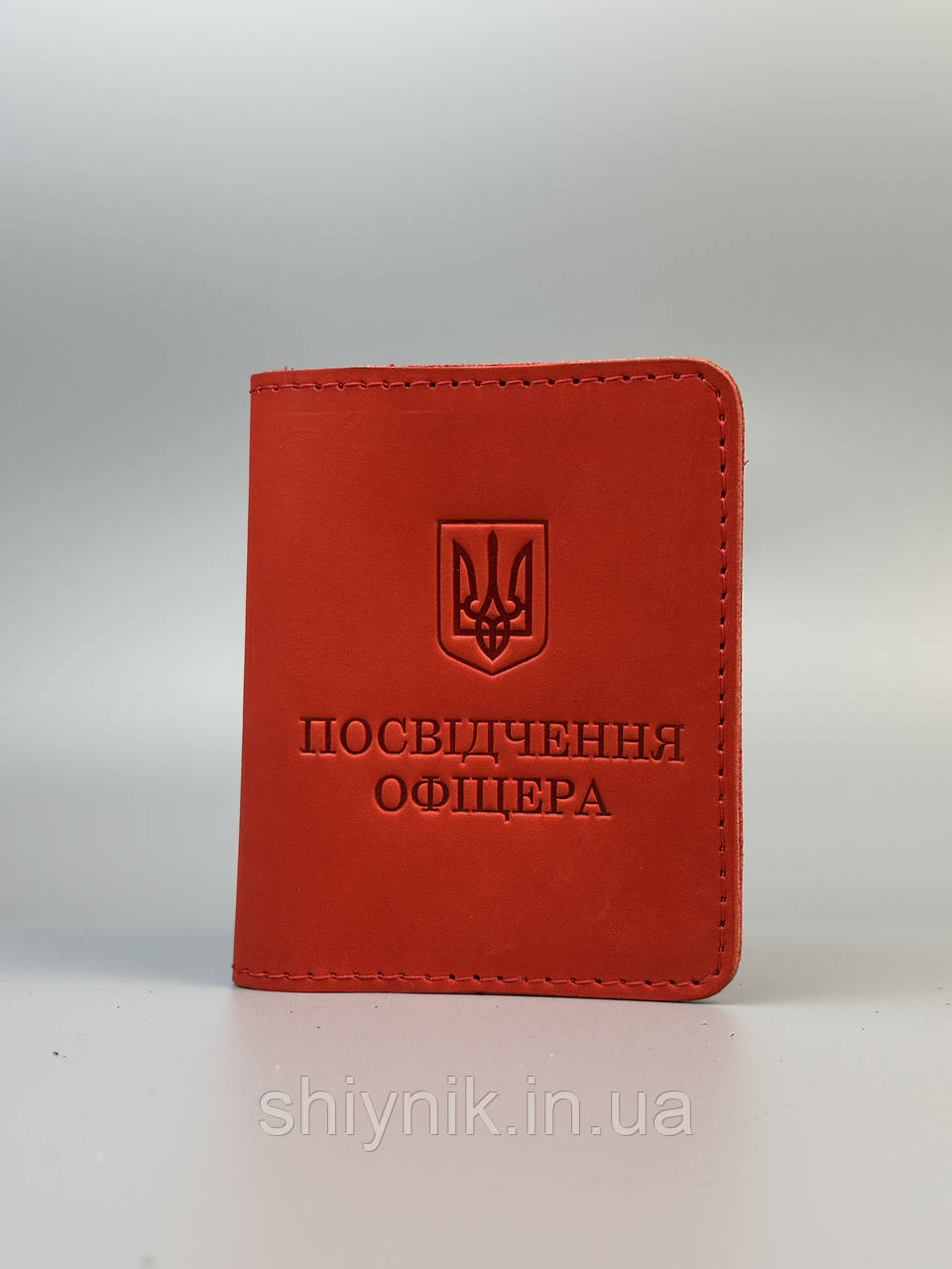 Шкіряна обкладинка для ПОСВІДЧЕННЯ ОФІЦЕРУ червоний