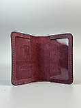 Шкіряна обкладинка для  ПОСВІДЧЕННЯ ОФІЦЕРУ бордо, фото 2