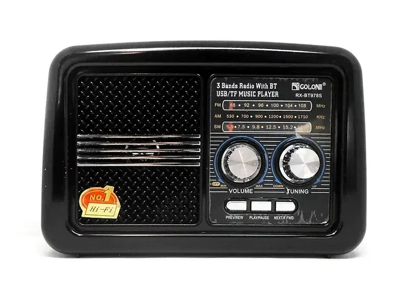 Портативний Fm радіоприймач акумуляторний із сонячною панеллю Golon Solar Bluetooth RX-BT978S S