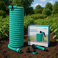 Поливальний шланг для розтягувального саду EXPANDABLE GARDEN HOSE K-100FT (30 м) із розпилювачем і перехідником