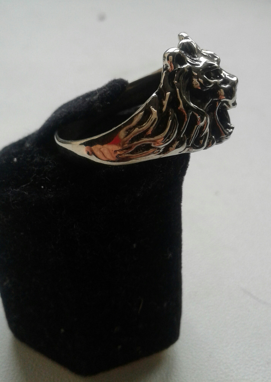 Кольцо серебряное с чернением Лев - фото 3 - id-p460334632