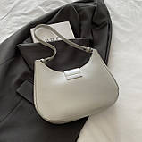 Жіноча сумка 10483 багет сіра, фото 5