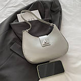 Жіноча сумка 10483 багет сіра, фото 3