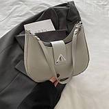 Жіноча сумка 10483 багет сіра, фото 6