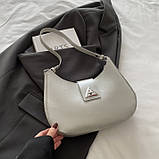 Жіноча сумка 10483 багет сіра, фото 2
