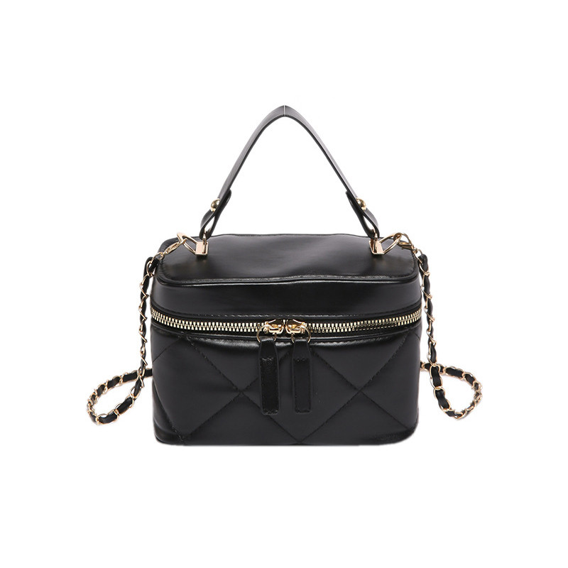 Жіноча сумка косметичка 10484 Vanity Bag крос-боді чорна на ланцюжку, фото 1