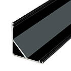 Чорний кутовий LED-профіль ЛПУ16 (16x16), з розсіювачем, фото 4