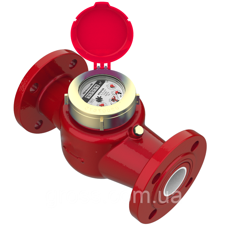 Лічильник гарячої води Gross МТW-UA 50F DN50(2") 300 мм 25 м³/год R80 T90 фланцевий