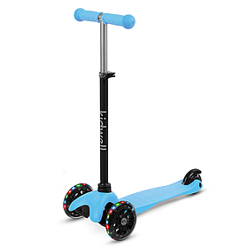 Самокат триколісний дитячий з підсвічуванням коліс Kidwell Uno blue (колеса PU) Блакитний