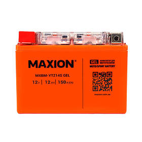 Мото аккумулятор MOTO MAXION MXBM-YTZ14S GEL (12V, 12Ah, 150A, +/-)