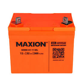 Мото аккумулятор MOTO MAXION MXBM-U1-11 GEL (12V, 32Ah, 300A, +/-)