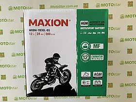 Мото акумулятор MOTO MAXION MXBM-YB30L-BS (12V, 28Ah, 280A, -/+), сухозаряд. з електролитом