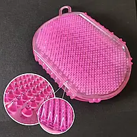 Масажна щітка силіконова для тіла двостороння антицелюлітна на руку