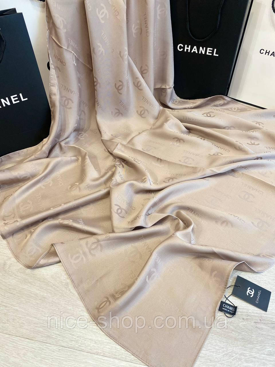 Хустка шовкова C.H.A.N.E.L темний беж