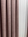 Однотонна лянна штора з підкладкою blackout, колір рожевий, фото 8
