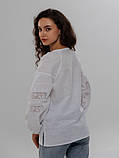 Блуза жіноча Біляна романтична (льон білий), фото 2