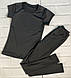 Комплект спортивний жіночий лосини + футболка короткий рукав мікродайвінг, фото 2