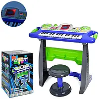 Електронне піаніно зі стільчиком, дитячий іграшковий синтезатор для хлопчиків VSLKA
