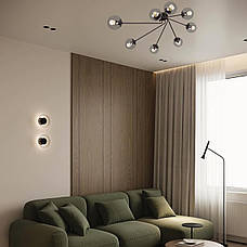 Чорна стельова сучасна люстра на 8 плафонів (52-9803-8 BK+CL), фото 4