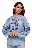 Вишиванка жіноча Вітана (Ж1602) (льон небесно-блакитний), фото 2